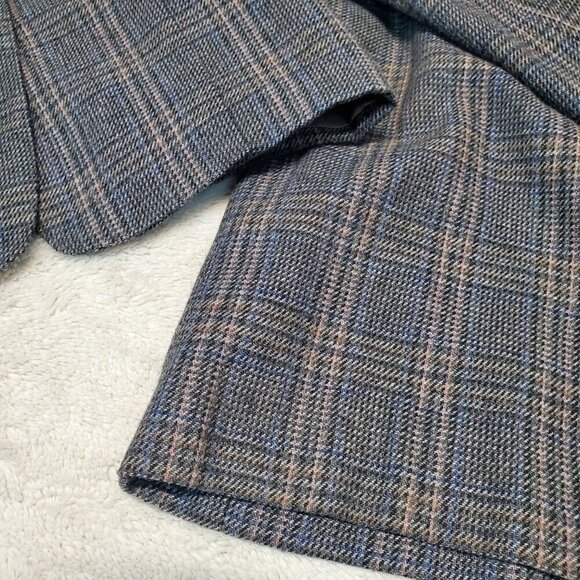 VTG Boston Traveler Gray Plaid Office Wool Academia Classic Suit Blazer Skirt 9 - Picture 7 of 16